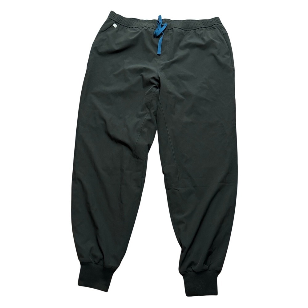 NWT FIGS Zamora joggers in black sz XL w/ blue drawstring nurse scrubs workwear